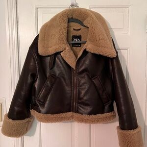 Zara faux shearling jacket size MEDIUM